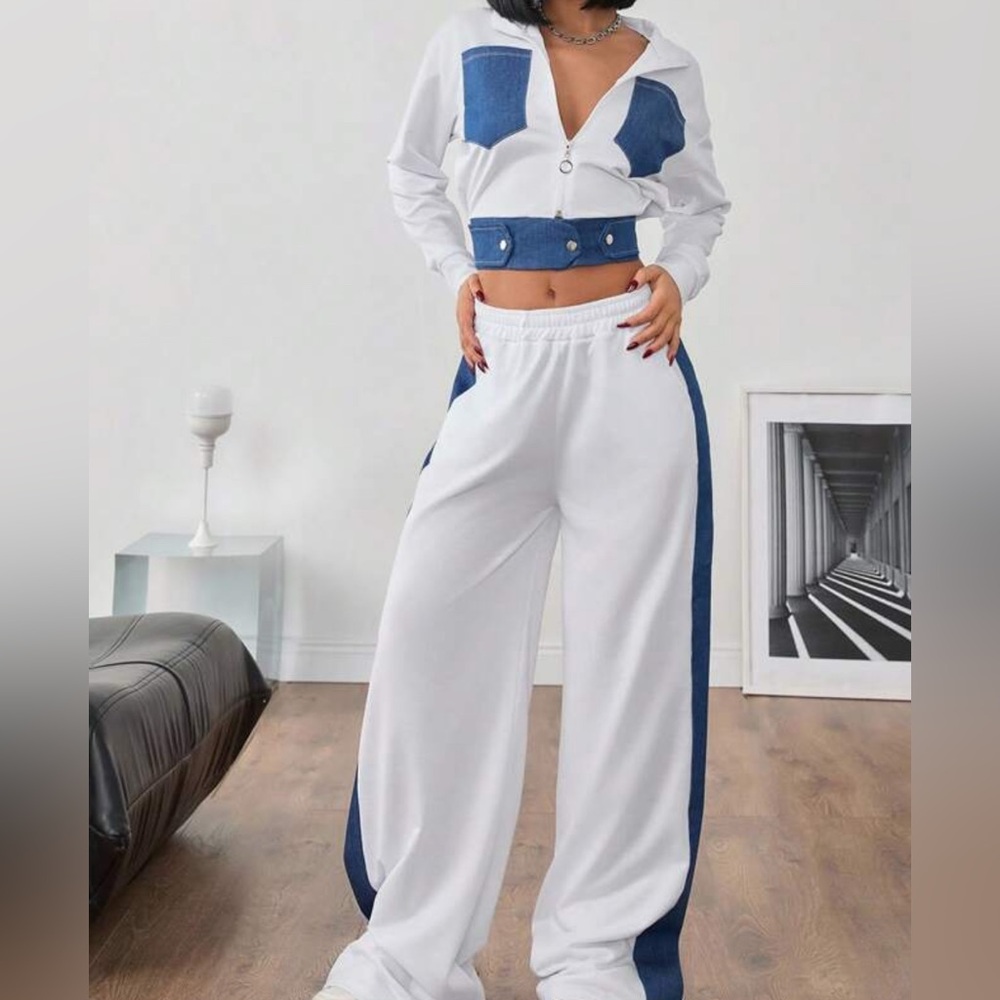 Zip Up Jacket with Flare Pants